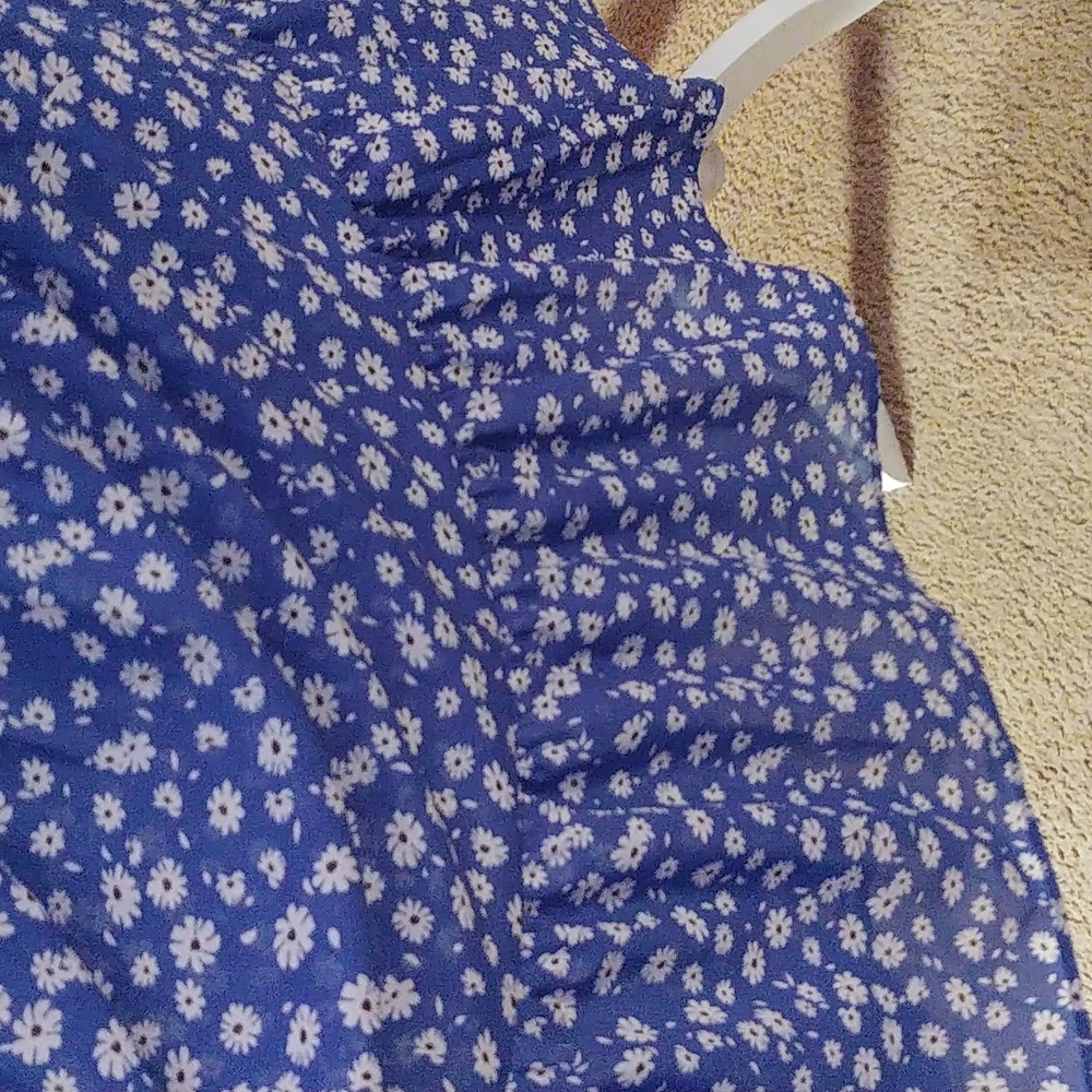 BTFBM One shoulder blue & white floral maxi dress. Size S - Picture 6 of 10